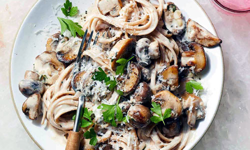 Mushroom Garlic Linguine